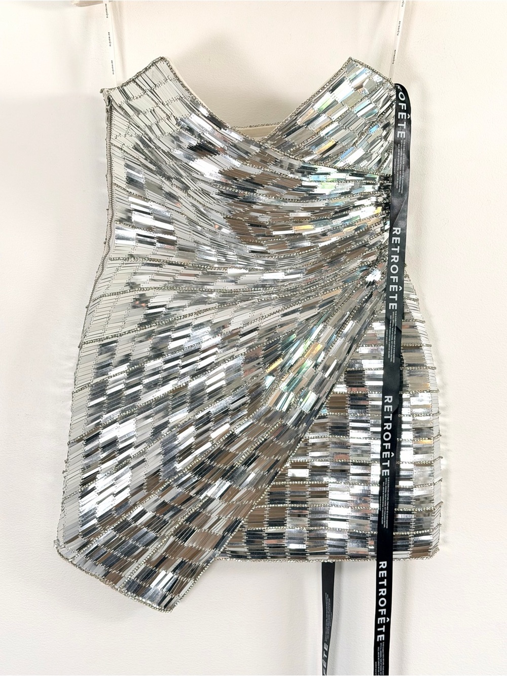 Retrofete Aura Silver Embellished Dress Size Small M $1998 - Picture 7 of 16
